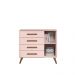 Cômoda Sapateira 1 Porta 4 Gavetas Retrô Rosa Luma