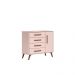 Cômoda Sapateira 1 Porta 4 Gavetas Retrô Rosa Luma