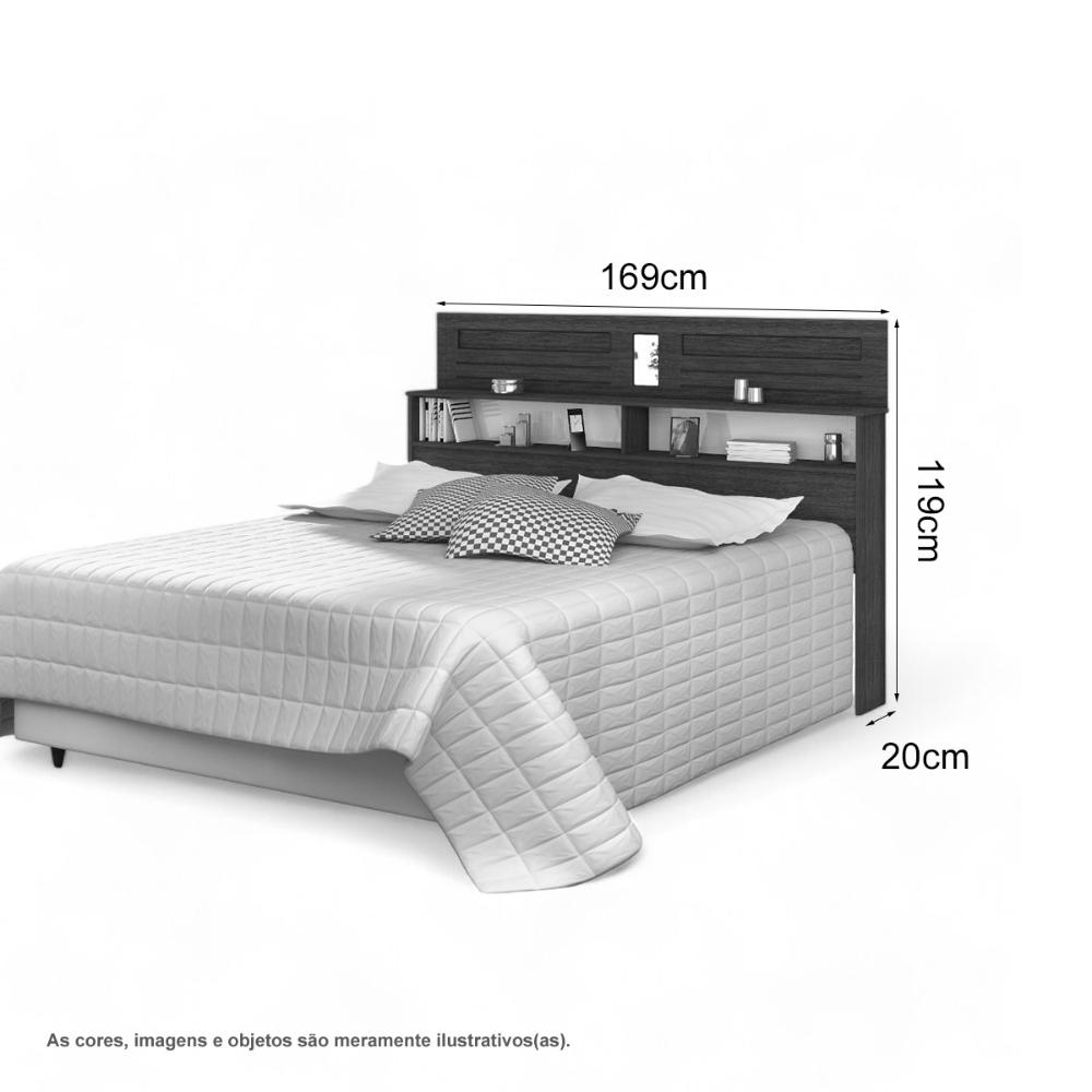 Cabeceira Elegante Bergen Queen Cinamomo E Off White
