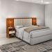 Cabeceira Estofada Casal Vancouver Cinamomo E Off White Ripado