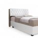 Cabeceira Estofada Yasminne Casal Chocolate Com Capitonê Branco