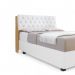Cabeceira Estofada Yasminne Queen Naturalle Com Capitonê Branco
