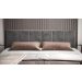 Cabeceira King Clara 1.95 Almofadada Sued Cinza