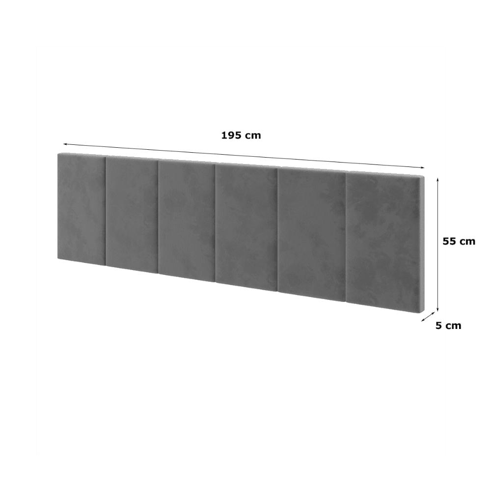Cabeceira King Clara 1.95 Almofadada Sued Cinza