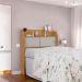Cabeceira Solteiro com Portas Crystal Naturalle e Off White