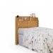 Cabeceira Solteiro com Portas Crystal Naturalle e Off White