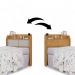 Cabeceira Solteiro com Portas Crystal Naturalle e Off White
