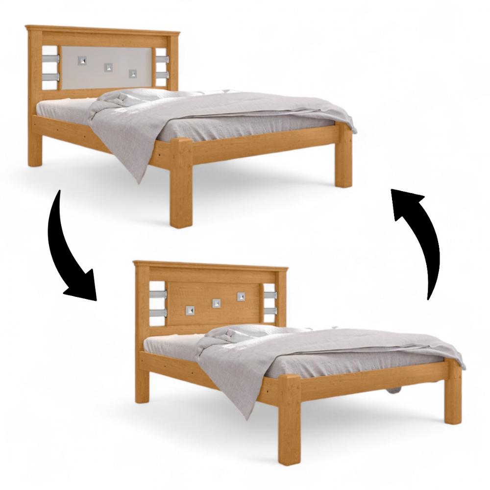 Cama Casal Com Cabeceira Flex Laribella Naturalle E Off White