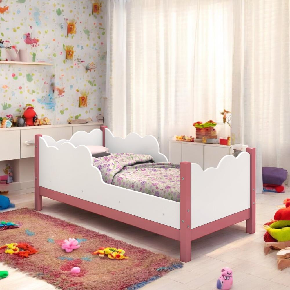 Cama Juvenil Em Nuvem Cartagena Branca E Rosa Com Colchão