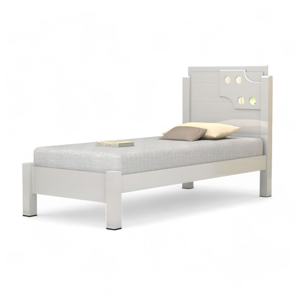 Cama Solteiro Com Aplique Espelho Colônia Branca Com Colchão