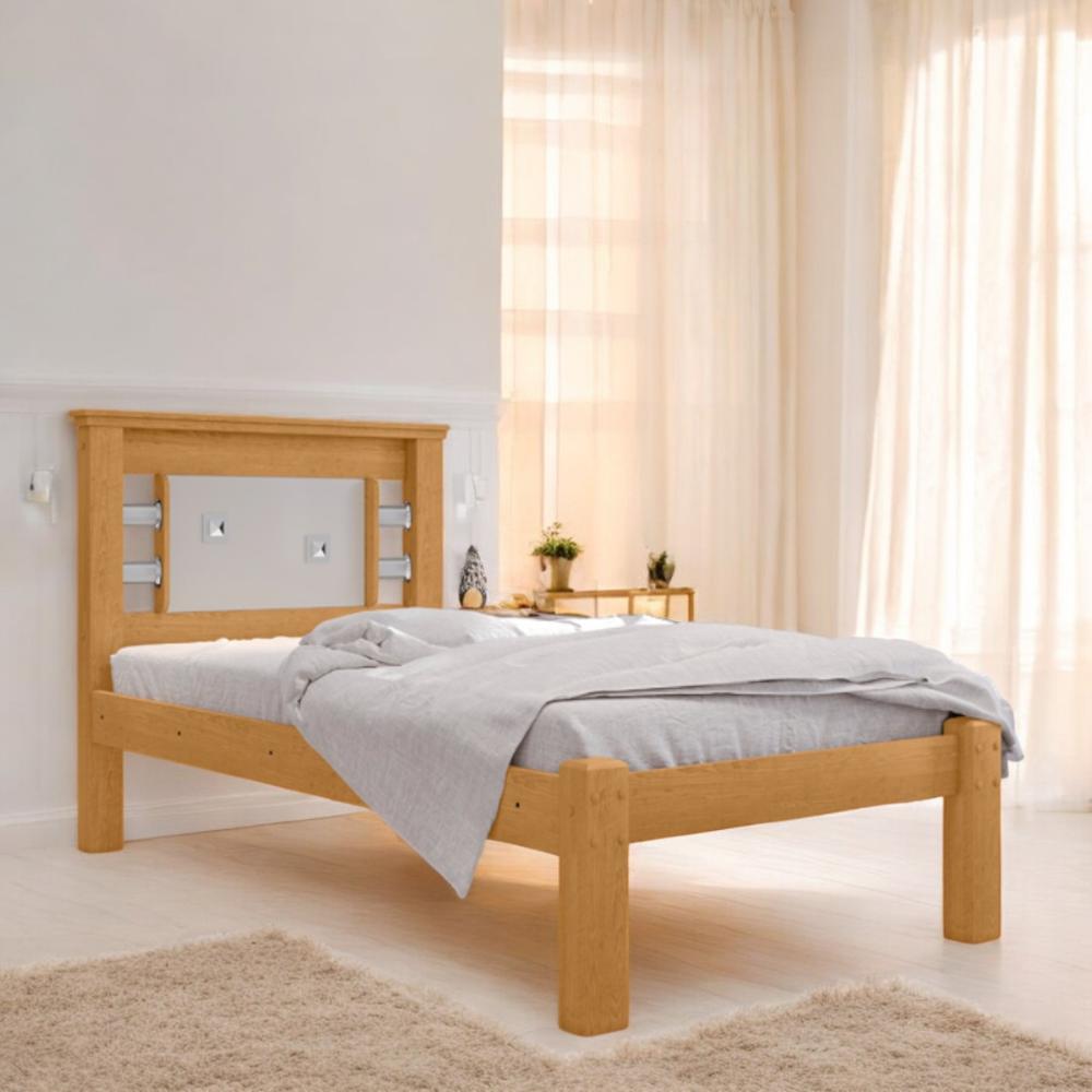 Cama Solteiro Com Cabeceira Flex Laribella Naturalle E Off White