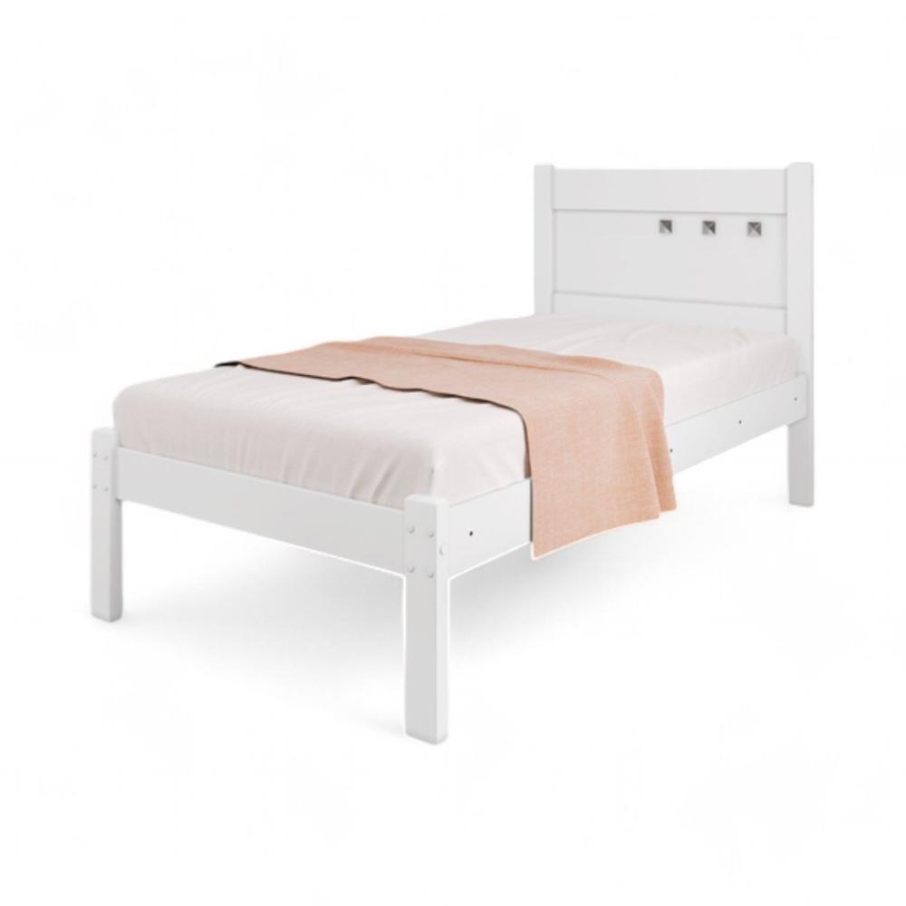 Cama Solteiro Sofisticada Berli Branca E Rosa Com Colchão