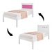 Cama Solteiro Sofisticada Berli Branca E Rosa Com Colchão