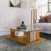 Conjunto Aparador Domo com Prateleira e Mesa de Centro c/ Nicho Cumaru/Opala
