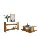 Conjunto Aparador Domo com Prateleira e Mesa de Centro c/ Nicho Cumaru/Opala