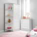 Conjunto Aurora Branco/Branco: Cômoda Aurora 4 gaveteiros + Guarda-Roupa Aurora 2 Portas