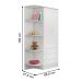 Conjunto Aurora Branco/Branco: Cômoda Aurora 4 gaveteiros + Guarda-Roupa Aurora 2 Portas