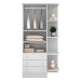 Conjunto Aurora Branco/Branco: Cômoda Aurora 4 gaveteiros + Guarda-Roupa Aurora 2 Portas