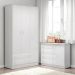 Conjunto Aurora Branco/Branco: Cômoda Sapateira Aurora + Guarda-Roupa Aurora 3 portas e 2 gavetas