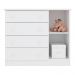 Conjunto Aurora Branco/Branco: Cômoda Sapateira Aurora + Guarda-Roupa Aurora 3 portas e 2 gavetas