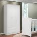 Conjunto Aurora Branco/Branco: Cômoda Sapateira Aurora + Guarda-Roupa Aurora 3 portas e 2 gavetas