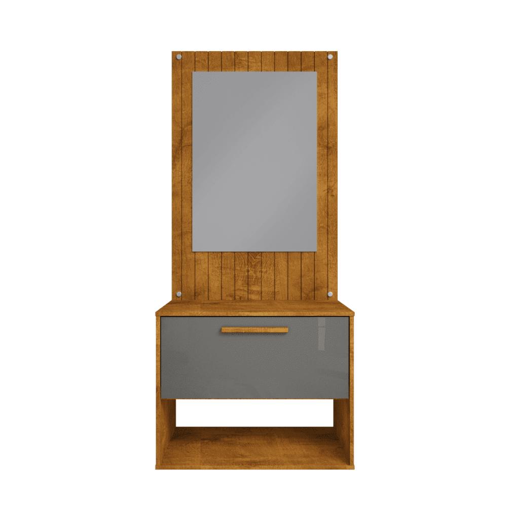 Conjunto Gabinete c/ Espelheira para Banheiro Orion Naturalle/Titanium