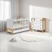 Conjunto Infantil Alegria Branco Acetinado: Berço Alegria Mini Cama + Cômoda Alegria + Guarda-Roupa Alegria