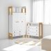 Conjunto Infantil Alegria Branco Acetinado: Cômoda Alegria + Guarda-Roupa Alegria