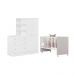 Conjunto Infantil Aurora Branco/Branco: Berço Aurora + Rodízios + Guarda-Roupa com Cômoda Aurora