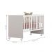 Conjunto Infantil Aurora Branco/Branco: Berço Aurora + Rodízios + Guarda-Roupa com Cômoda Aurora