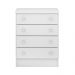Conjunto Infantil Aurora Branco/Branco: Cômoda  4 Gavetas Aurora + Guarda-Roupa Aurora 2 portas