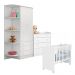 Conjunto Infantil Aurora Branco: Berço Aurora + Kit Rodízios + Cômoda Aurora + Guarda-Roupa Aurora