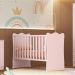 Conjunto Infantil Aurora Rosa Acetinado: Berço Aurora + Cômoda Aurora + Guarda-Roupa Aurora