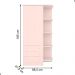 Conjunto Infantil Aurora Rosa Acetinado: Berço Aurora + Kit Rodízios + Cômoda Aurora + Guarda-Roupa Aurora