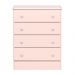 Conjunto Infantil Aurora Rosa Acetinado: Cômoda  4 Gavetas Aurora + Guarda-Roupa Aurora 2 Portas