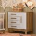 Conjunto Infantil Luar Freijo Toq/Branco Acetinado: Berço Luar Mini Cama + Cômoda Luar
