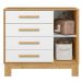 Conjunto Infantil Luar Freijo/Branco: Berço Luar Mini Cama + Cômoda Luar + Guarda-Roupa Luar