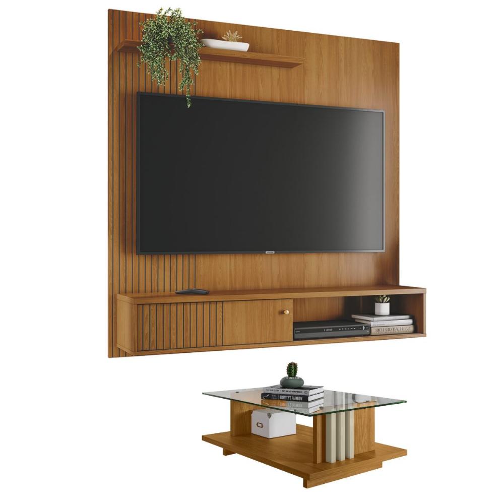 Conjunto Luma c/ Mesa de Centro Domo Cumaru/Opala