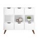 Conjunto Nicho Organizador Zuri 9 Espaços Retrô Branco + 2 Kits 3 Gavetas Brancas