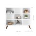 Conjunto Nicho Organizador Zuri 9 Espaços Retrô Branco + Kit 3 Gavetas Brancas + Kit 3 Gavetas Pretas