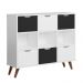 Conjunto Nicho Organizador Zuri 9 Espaços Retrô Branco + Kit 3 Gavetas Brancas + Kit 3 Gavetas Pretas