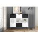 Conjunto Nicho Organizador Zuri 9 Espaços Retrô Branco + Kit 3 Gavetas Brancas + Kit 3 Gavetas Pretas