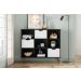 Conjunto Nicho Organizador Zuri 9 Espaços Retrô Preto + Kit 3 Gavetas Brancas