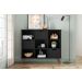 Conjunto Nicho Organizador Zuri 9 Espaços Retrô Preto + Kit 3 Gavetas Pretas