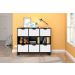 Conjunto Nicho Organizador Zuri 9 Espaços com Rodízios Preto + 2 Kits 3 Gavetas Brancas
