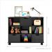 Conjunto Nicho Organizador Zuri 9 Espaços com Rodízios Preto + Kit 3 Gavetas Pretas