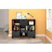 Conjunto Nicho Organizador Zuri 9 Espaços com Rodízios Preto + Kit 3 Gavetas Pretas