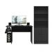 Conjunto Shadow Preto Fosco: Mesa Shadow Vortex Prateleira e Suporte para CPU + Armário Shadow Império