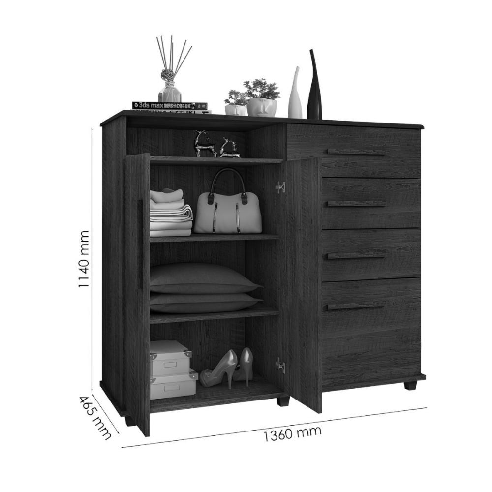 Conjunto de Cômoda e Multiuso Malbec para Quarto