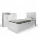 Conjunto de Cama com Colchão e Cômoda para Quarto Branco